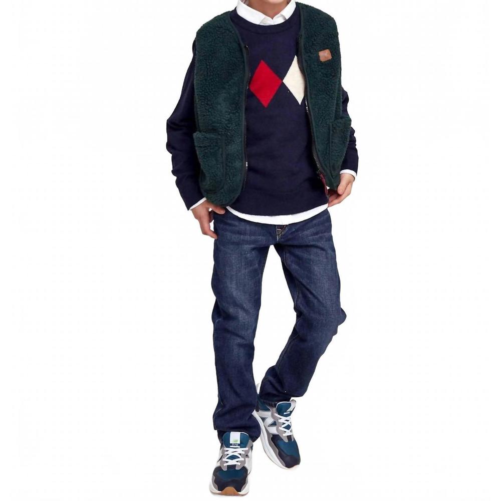 NEW AO76 kids mason fur bodywarmer vest in green